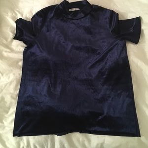 Zara top. Velvet dark blue